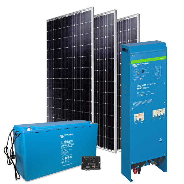 Solar Inselanlagen mit Wechselrichter zur autarken Stromversorgung von 230V  AC-Verbrauchern