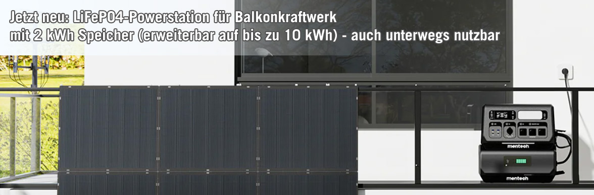 Mentech BP2400 Balkonkraftwerk und Powerstation